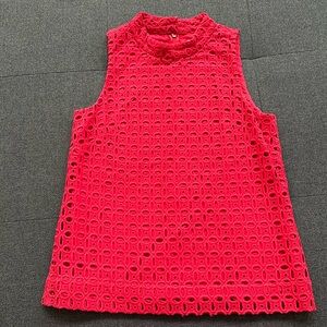 Jcrew red sleeveless top. Size 0.